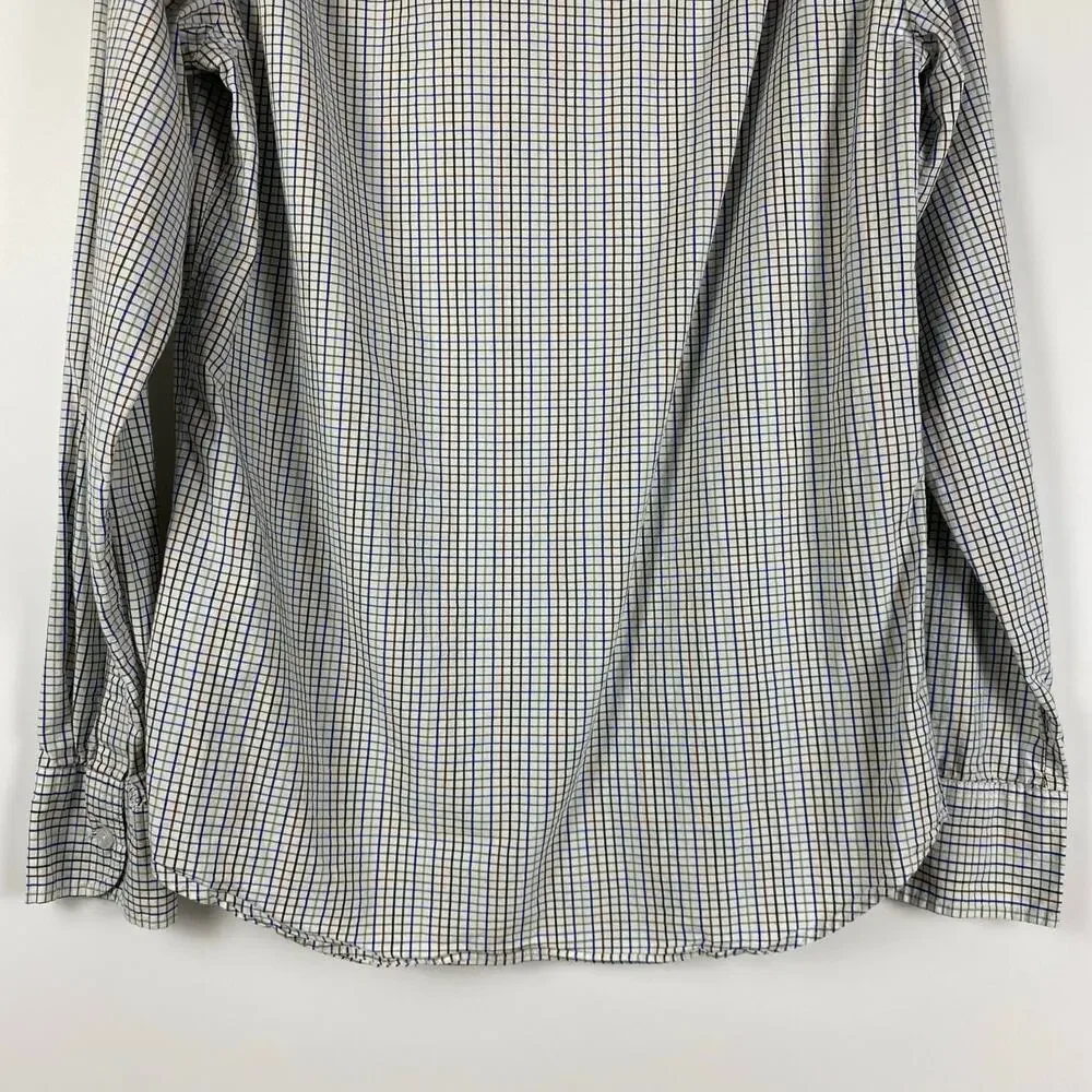 J Crew Mercantile Flex Slim Button Down Plaid Multicolor Shirt Mens Size Small